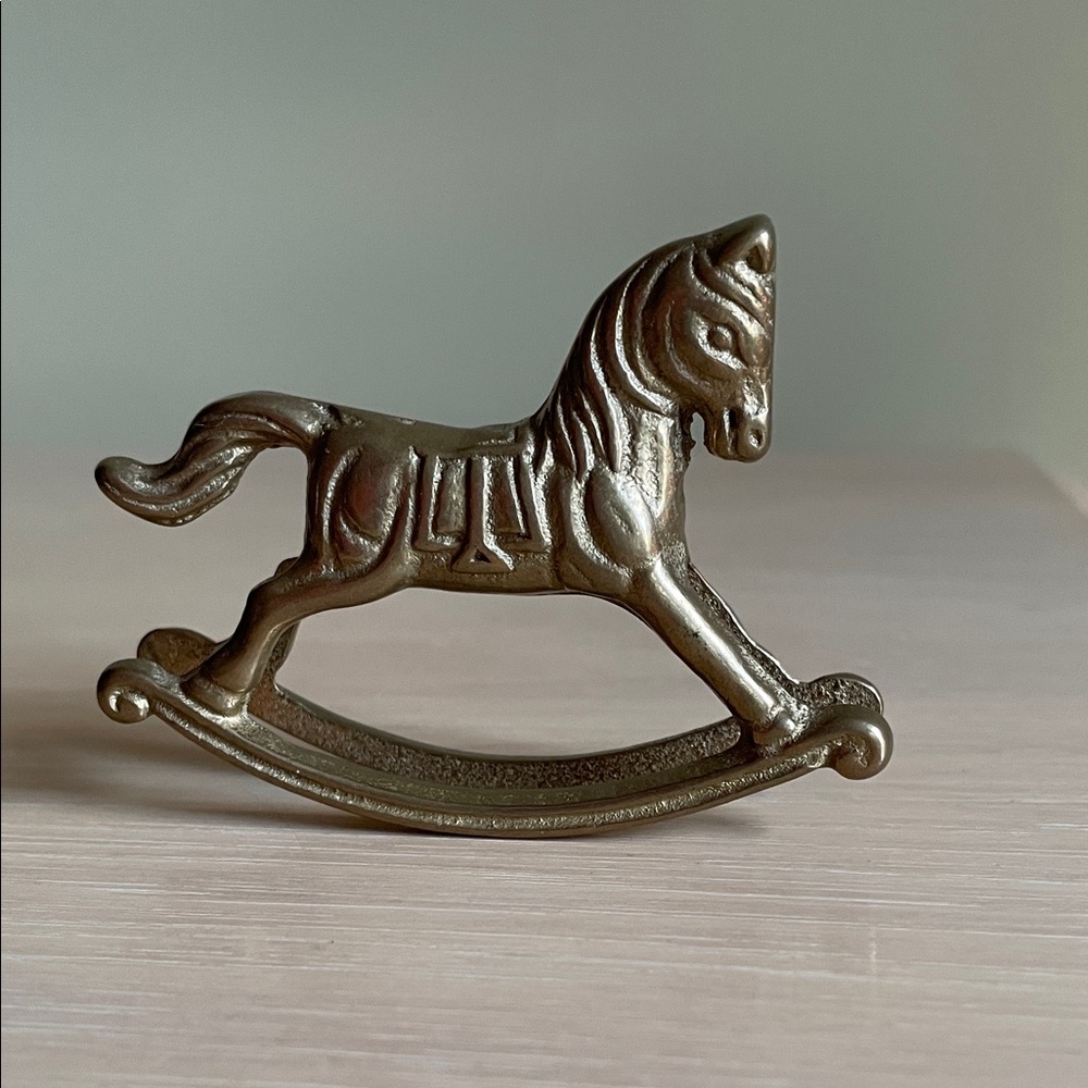 Vintage Brass Rocking Horse Figurine